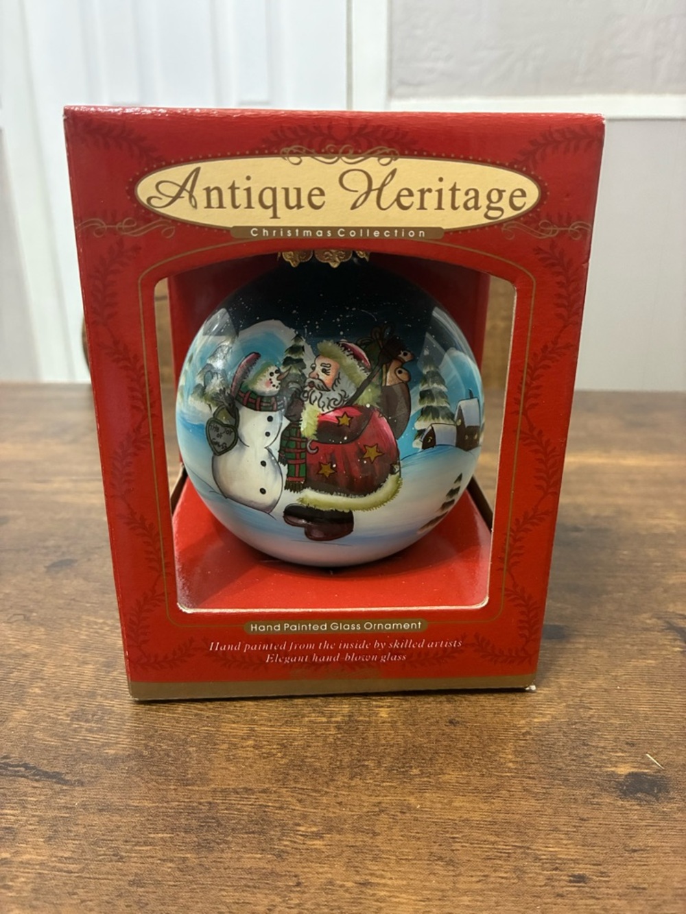 Antique Heritage Hand Painted Glass Ornament